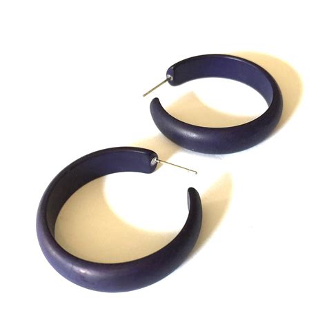 navy blue hoop earrings